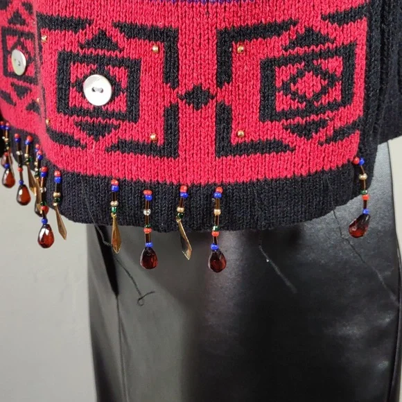 Vintage Carole Little Sport Petite Embellished Sweater Vest - Picture 5 of 6